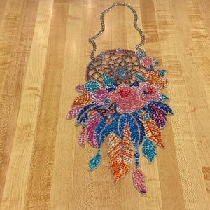 Diamond Art Dreamcatcher Boho Wall Decor Rhinestone Floral Hanging Sealed